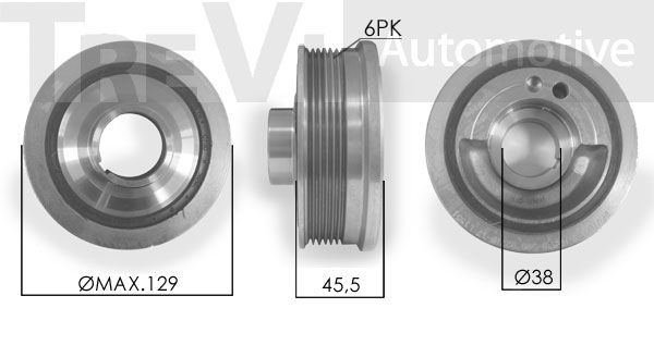 TREVI AUTOMOTIVE Ременный шкив, коленчатый вал PC1147